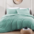 Hotel Soft Microfiber Duvet Cover Set-2000TC Quilt Cover Set & Pillowcases -1 Donna Cover Zipper Closure & 1 x Pillowcases-Breathable Bedding - Wrinkle, Fade, Stain Resistant(Ice Blue,Double)