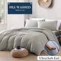 Hotel Soft Microfiber Duvet Cover Set-2000TC Quilt Cover Set & Pillowcases -1 Donna Cover Zipper Closure & 1 x Pillowcases-Breathable Bedding - Wrinkle, Fade, Stain Resistant(Grey,Double)