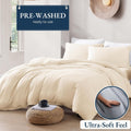 Hotel Soft Microfiber Duvet Cover Set-2000TC Quilt Cover Set & Pillowcases -1 Donna Cover Zipper Closure & 1 x Pillowcases-Breathable Bedding - Wrinkle, Fade, Stain Resistant(Cream White,Double)