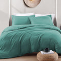 Hotel Soft Microfiber Duvet Cover Set-2000TC Quilt Cover Set & Pillowcases -1 Donna Cover Zipper Closure & 1 x Pillowcases-Breathable Bedding - Wrinkle, Fade, Stain Resistant(Biscay blue,Double)