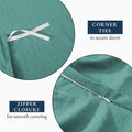 Hotel Soft Microfiber Duvet Cover Set-2000TC Quilt Cover Set & Pillowcases -1 Donna Cover Zipper Closure & 1 x Pillowcases-Breathable Bedding - Wrinkle, Fade, Stain Resistant(Biscay blue,Double)