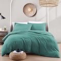 Hotel Soft Microfiber Duvet Cover Set-2000TC Quilt Cover Set & Pillowcases -1 Donna Cover Zipper Closure & 1 x Pillowcases-Breathable Bedding - Wrinkle, Fade, Stain Resistant(Biscay blue,Double)