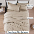 Hotel Soft Microfiber Duvet Cover Set-2000TC Quilt Cover Set & Pillowcases -1 Donna Cover Zipper Closure & 1 x Pillowcases-Breathable Bedding - Wrinkle, Fade, Stain Resistant(Camel Beige,Double)