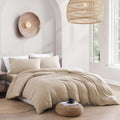 Hotel Soft Microfiber Duvet Cover Set-2000TC Quilt Cover Set & Pillowcases -1 Donna Cover Zipper Closure & 1 x Pillowcases-Breathable Bedding - Wrinkle, Fade, Stain Resistant(Camel Beige,Double)