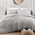 Hotel Soft Microfiber Duvet Cover Set-2000TC Quilt Cover Set & Pillowcases -1 Donna Cover Zipper Closure & 1 x Pillowcases-Breathable Bedding - Wrinkle, Fade, Stain Resistant(Silver-gray,Double)
