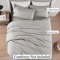 Hotel Soft Microfiber Duvet Cover Set-2000TC Quilt Cover Set & Pillowcases -1 Donna Cover Zipper Closure & 1 x Pillowcases-Breathable Bedding - Wrinkle, Fade, Stain Resistant(Silver-gray,Double)