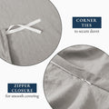Hotel Soft Microfiber Duvet Cover Set-2000TC Quilt Cover Set & Pillowcases -1 Donna Cover Zipper Closure & 1 x Pillowcases-Breathable Bedding - Wrinkle, Fade, Stain Resistant(Silver-gray,Double)