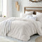 Hotel Soft Microfiber Duvet Cover Set-2000TC Quilt Cover Set & Pillowcases -1 Donna Cover Zipper Closure & 1 x Pillowcases-Breathable Bedding - Wrinkle, Fade, Stain Resistant(Raw white,King)
