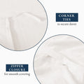 Hotel Soft Microfiber Duvet Cover Set-2000TC Quilt Cover Set & Pillowcases -1 Donna Cover Zipper Closure & 1 x Pillowcases-Breathable Bedding - Wrinkle, Fade, Stain Resistant(Raw white,King)