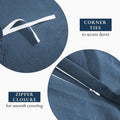 Hotel Soft Microfiber Duvet Cover Set-2000TC Quilt Cover Set & Pillowcases -1 Donna Cover Zipper Closure & 1 x Pillowcases-Breathable Bedding - Wrinkle, Fade, Stain Resistant(Ocean,King)