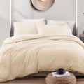 Hotel Soft Microfiber Duvet Cover Set-2000TC Quilt Cover Set & Pillowcases -1 Donna Cover Zipper Closure & 1 x Pillowcases-Breathable Bedding - Wrinkle, Fade, Stain Resistant(Cream White,King)