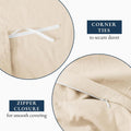 Hotel Soft Microfiber Duvet Cover Set-2000TC Quilt Cover Set & Pillowcases -1 Donna Cover Zipper Closure & 1 x Pillowcases-Breathable Bedding - Wrinkle, Fade, Stain Resistant(Cream White,King)