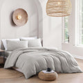 Hotel Soft Microfiber Duvet Cover Set-2000TC Quilt Cover Set & Pillowcases -1 Donna Cover Zipper Closure & 1 x Pillowcases-Breathable Bedding - Wrinkle, Fade, Stain Resistant(Silver-gray,King)