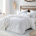 Hotel Soft Microfiber Duvet Cover Set-2000TC Quilt Cover Set & Pillowcases -1 Donna Cover Zipper Closure & 1 x Pillowcases-Breathable Bedding - Wrinkle, Fade, Stain Resistant(White,King Single)