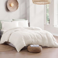 Hotel Soft Microfiber Duvet Cover Set-2000TC Quilt Cover Set & Pillowcases -1 Donna Cover Zipper Closure & 1 x Pillowcases-Breathable Bedding - Wrinkle, Fade, Stain Resistant(Raw white,King Single)