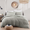 Hotel Soft Microfiber Duvet Cover Set-2000TC Quilt Cover Set & Pillowcases -1 Donna Cover Zipper Closure & 1 x Pillowcases-Breathable Bedding - Wrinkle, Fade, Stain Resistant(Grey,King Single)