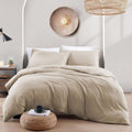 Hotel Soft Microfiber Duvet Cover Set-2000TC Quilt Cover Set & Pillowcases -1 Donna Cover Zipper Closure & 1 x Pillowcases-Breathable Bedding - Wrinkle, Fade, Stain Resistant(Camel Beige,King Single)