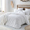 Hotel Soft Microfiber Duvet Cover Set-2000TC Quilt Cover Set & Pillowcases -1 Donna Cover Zipper Closure & 1 x Pillowcases-Breathable Bedding - Wrinkle, Fade, Stain Resistant(White,Queen)