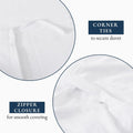Hotel Soft Microfiber Duvet Cover Set-2000TC Quilt Cover Set & Pillowcases -1 Donna Cover Zipper Closure & 1 x Pillowcases-Breathable Bedding - Wrinkle, Fade, Stain Resistant(White,Queen)