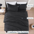 Hotel Soft Microfiber Duvet Cover Set-2000TC Quilt Cover Set & Pillowcases -1 Donna Cover Zipper Closure & 1 x Pillowcases-Breathable Bedding - Wrinkle, Fade, Stain Resistant(Black,Queen)