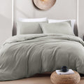Hotel Soft Microfiber Duvet Cover Set-2000TC Quilt Cover Set & Pillowcases -1 Donna Cover Zipper Closure & 1 x Pillowcases-Breathable Bedding - Wrinkle, Fade, Stain Resistant(Grey,Queen)