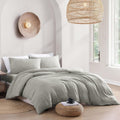 Hotel Soft Microfiber Duvet Cover Set-2000TC Quilt Cover Set & Pillowcases -1 Donna Cover Zipper Closure & 1 x Pillowcases-Breathable Bedding - Wrinkle, Fade, Stain Resistant(Grey,Queen)