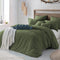Hotel Soft Microfiber Duvet Cover Set-2000TC Quilt Cover Set & Pillowcases -1 Donna Cover Zipper Closure & 1 x Pillowcases-Breathable Bedding - Wrinkle, Fade, Stain Resistant(Olive green,Queen)