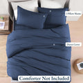 Hotel Soft Microfiber Duvet Cover Set-2000TC Quilt Cover Set & Pillowcases -1 Donna Cover Zipper Closure & 1 x Pillowcases-Breathable Bedding - Wrinkle, Fade, Stain Resistant(Navy,Queen)
