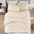 Hotel Soft Microfiber Duvet Cover Set-2000TC Quilt Cover Set & Pillowcases -1 Donna Cover Zipper Closure & 1 x Pillowcases-Breathable Bedding - Wrinkle, Fade, Stain Resistant(Cream White,Queen)