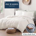 Hotel Soft Microfiber Duvet Cover Set-2000TC Quilt Cover Set & Pillowcases -1 Donna Cover Zipper Closure & 1 x Pillowcases-Breathable Bedding - Wrinkle, Fade, Stain Resistant(Raw white,Single)