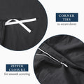 Hotel Soft Microfiber Duvet Cover Set-2000TC Quilt Cover Set & Pillowcases -1 Donna Cover Zipper Closure & 1 x Pillowcases-Breathable Bedding - Wrinkle, Fade, Stain Resistant(Black,Single)