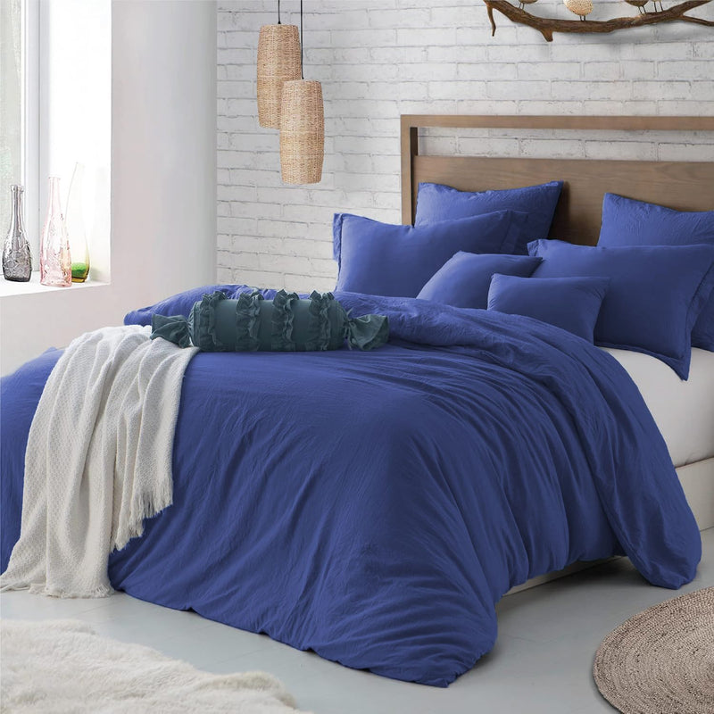 Hotel Soft Microfiber Duvet Cover Set-2000TC Quilt Cover Set & Pillowcases -1 Donna Cover Zipper Closure & 1 x Pillowcases-Breathable Bedding - Wrinkle, Fade, Stain Resistant(Royal blue,Single)