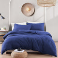 Hotel Soft Microfiber Duvet Cover Set-2000TC Quilt Cover Set & Pillowcases -1 Donna Cover Zipper Closure & 1 x Pillowcases-Breathable Bedding - Wrinkle, Fade, Stain Resistant(Royal blue,Single)