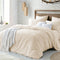 Hotel Soft Microfiber Duvet Cover Set-2000TC Quilt Cover Set & Pillowcases -1 Donna Cover Zipper Closure & 1 x Pillowcases-Breathable Bedding - Wrinkle, Fade, Stain Resistant(Cream White,Single)
