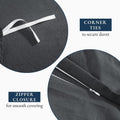 Hotel Soft Microfiber Duvet Cover Set-2000TC Quilt Cover Set & Pillowcases -1 Donna Cover Zipper Closure & 1 x Pillowcases-Breathable Bedding - Wrinkle, Fade, Stain Resistant(Dark gray,Single)