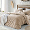 Hotel Soft Microfiber Duvet Cover Set-2000TC Quilt Cover Set & Pillowcases -1 Donna Cover Zipper Closure & 1 x Pillowcases-Breathable Bedding - Wrinkle, Fade, Stain Resistant(Camel Beige,Single)