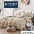 Hotel Soft Microfiber Duvet Cover Set-2000TC Quilt Cover Set & Pillowcases -1 Donna Cover Zipper Closure & 1 x Pillowcases-Breathable Bedding - Wrinkle, Fade, Stain Resistant(Camel Beige,Single)