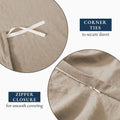 Hotel Soft Microfiber Duvet Cover Set-2000TC Quilt Cover Set & Pillowcases -1 Donna Cover Zipper Closure & 1 x Pillowcases-Breathable Bedding - Wrinkle, Fade, Stain Resistant(Camel Beige,Single)