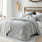 Hotel Soft Microfiber Duvet Cover Set-2000TC Quilt Cover Set & Pillowcases -1 Donna Cover Zipper Closure & 1 x Pillowcases-Breathable Bedding - Wrinkle, Fade, Stain Resistant(Silver-gray,Single)