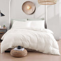 Hotel Soft Microfiber Duvet Cover Set-2000TC Quilt Cover Set & Pillowcases -1 Donna Cover Zipper Closure & 1 x Pillowcases-Breathable Bedding - Wrinkle, Fade, Stain Resistant(Raw white,Super King)