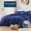 Hotel Soft Microfiber Duvet Cover Set-2000TC Quilt Cover Set & Pillowcases -1 Donna Cover Zipper Closure & 1 x Pillowcases-Breathable Bedding - Wrinkle, Fade, Stain Resistant(Royal blue,Super King)