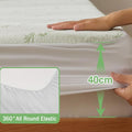 Bamboo Mattress Protector,Breathable Waterproof Mattress Cover,3D Air Fabric Cooling Bed Pad Cover, Deep Pocket 40cm(King,Green)