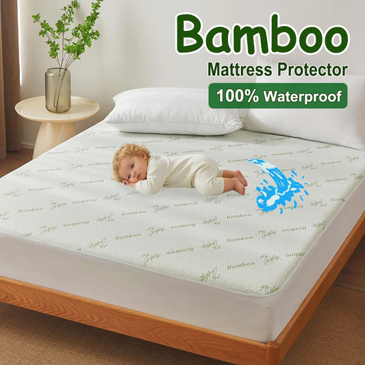 100% Waterproof King Single Mattress Protector, Breathable Mattress Cover King Single Size Bed, 3D Air Fabric Cooling Bed Pad Cover, Deep Pocket 40cm