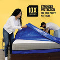 Mattress Bag Mattresses Protector Plastic Moving Storage Dust Cover Carry Bed Waterproof Zipper Packing Reusable Disposal, Extra Thick Heavy Duty, with Handles(King Single)