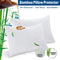 Waterproof Bamboo Pillow Protector Cover, 100% Bug Water Proof Zippered Pillow Cases Standard/Queen Size ( 2 Pack,White,48cm x 74cm)