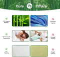 Waterproof Bamboo Pillow Protector Cover, 100% Bug Water Proof Zippered Pillow Cases Standard/Queen Size ( 2 Pack,White,48cm x 74cm)