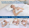 Cervical Neck Pillow for Neck Pain Relief, 2 in 1 Ergonomic Orthopedic Bed Pillow for Sleeping, Memory Foam Pillows for Side, Back & Stomach Sleepers with Removable Pillowcase(White)