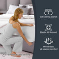 Hotel Quality Fitted Sheet - 1 Piece Fitted Sheet  -Breathable Bedding - Wrinkle, Fade, Stain Resistant- 16inch/40cm Deep Pocket Fitted Bed Sheet-Wrinkle and Fade Resistant,(White,Double)