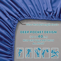 Hotel Quality Fitted Sheet - 1 Piece Fitted Sheet  -Breathable Bedding - Wrinkle, Fade, Stain Resistant- 16inch/40cm Deep Pocket Fitted Bed Sheet-Wrinkle and Fade Resistant,(Royal blue,Double)