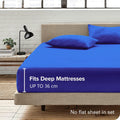 Hotel Quality Fitted Sheet - 1 Piece Fitted Sheet  -Breathable Bedding - Wrinkle, Fade, Stain Resistant- 16inch/40cm Deep Pocket Fitted Bed Sheet-Wrinkle and Fade Resistant,(Royal blue,King)